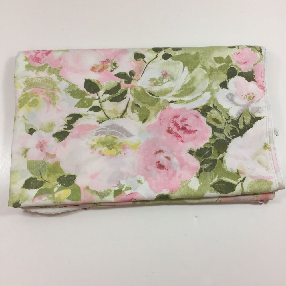 Vintage 1970s Cannon Royal Family Full 54"x75" Fitted Sheet Cut Corners Floral